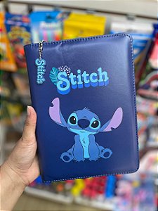 Caderno A6 com Pasta e Post it do Stitch - Zona Criativa