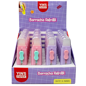Borracha Retrátil c/ Escovinha - Yins Paper