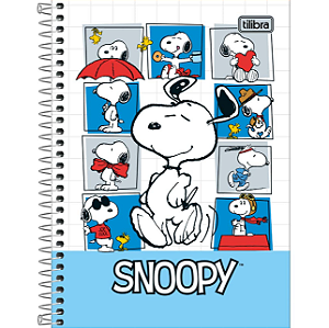 Caderno Espiral Capa Dura Snoopy 80 Folhas 1 Matéria 200mmX275mm