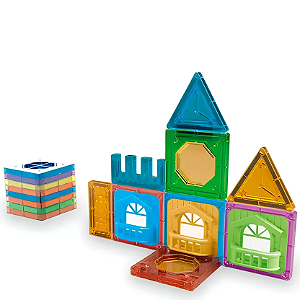 Blocos Magnéticos Educativo Brinquedo 20pçs - MAGNETIC BUILDING