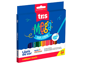 Lápis de Cor 24 Cores Mega Soft Color Super Macio - Tris