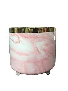 Vaso Marmorizado Rosa Decorativo