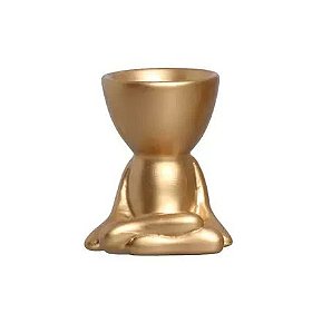 Vaso Robert Bob Dourado Sentado Pernas Cruzadas de Ceramica