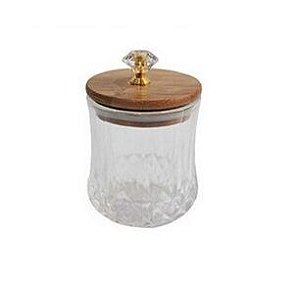 Pote de Vidro Com Tampa Decorativo