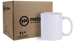 Caneca para Sublimação de Cerâmica Branca Importada Metalnox - 36 Unidades (Caixa)