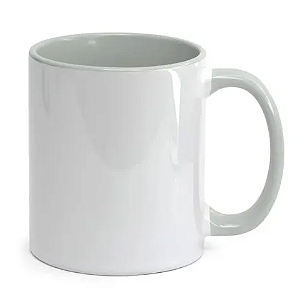 Caneca com Alça e Interior Cinza de Cerâmica para Sublimação 325ml