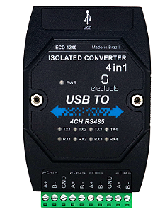 Conversor Usb 4 Canais 485 Isolado Modbus Rs485 Ecd-1240