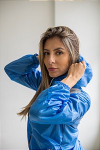 Jaqueta de Velame Azul e Branca Feminina - TAMANHO P