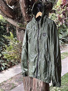 Jaqueta de velame redondo verde militar - Masculina