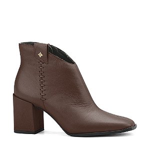 Bota Di Valentini Couro Slim Fly Bico Quadrado Salto Bloco