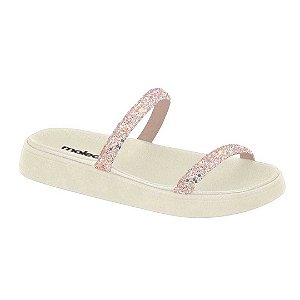 Chinelo Moleca Papete 2 Tiras Maxxi Gliter