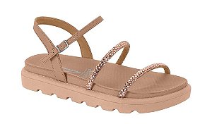 Sandália Vizzano Flat Sola Média 2 tirinhas metal