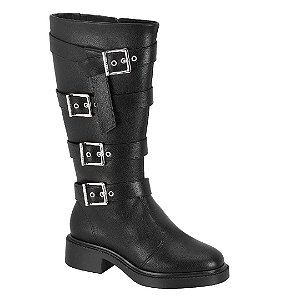 Bota Vizzano Cano Longo Sola Tratorada Baixa 4 fivelas