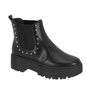 Bota Moleca Coturno Sola Alta Elástico e Tachinhas