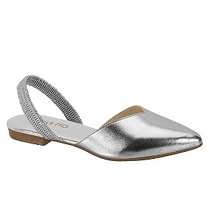 Sapatilha Beira Rio Traseiro Aberto Metalizado Premium