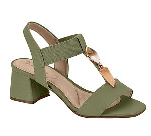 Sandália Modare Salto Bloco Detalhe Pedraria