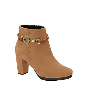 Bota Modare Bico Redondo Nobuck Nice Glam Camel