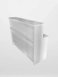 Balcão Reto Branco Ripado