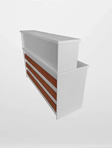 Balcão Reto Canelado Branco