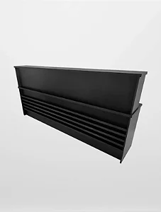 Balcão Reto Ripado Preto 2,5 Metros