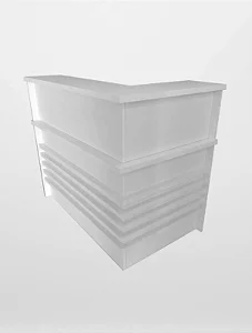 Balcão L Branco Ripado