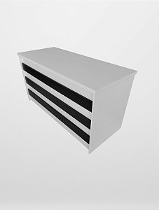 Mesa Reta Branca Canelada Preta