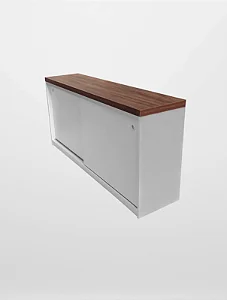 Buffet com Portas de Correr Amadeirado Escuro
