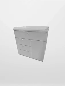 Cômoda Infantil Branca 4 Gavetas e 1 Porta