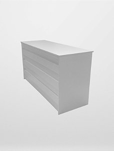 Mesa Reta Light Canelada Branca