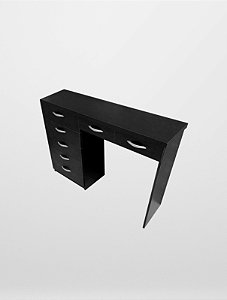 Mesa de Manicure Preta 7 Gavetas