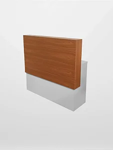 Balcão Reto Branco com Amadeirado