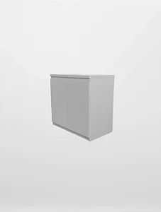 Aparador Branco 2 Portas Puxador Meia-Cava