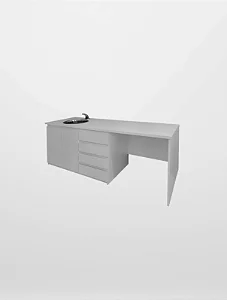 Bancada Odontológica 1 Cuba e Espaço Para Frigobar - BRANCO TX ULTRA