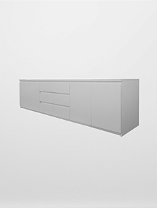 Buffet Branco Grande 4 Portas - 228cm