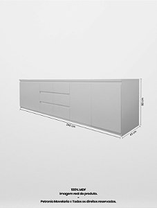 Buffet Branco Grande 4 Portas - 45cm de profundidade