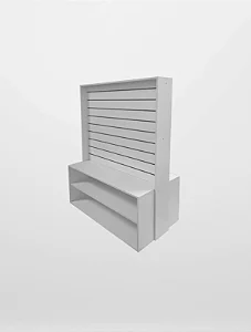 Painel Caneletado Branco de Chão Com Nicho