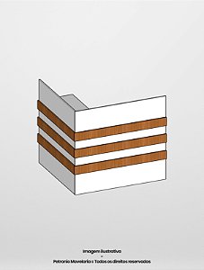 BALCÃO L CANELADO CORPO BRANCO TX + CANELAS AMADEIRADO FREIJÓ 100/110 X 40/40 X 75/100 TOTALMENTE EM 15MM