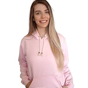 MOLETOM CANGURU COM CAPUZ FEMININO ROSA BB