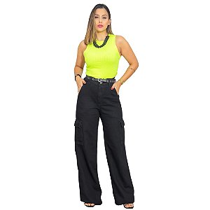 Calça Wide Leg CARGO PRETA