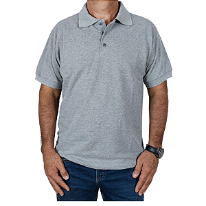 Polo masculina cinza mescla piquet