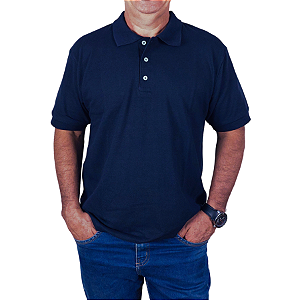 Polo masculina marinho piquet