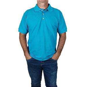 Polo masculina turquesa