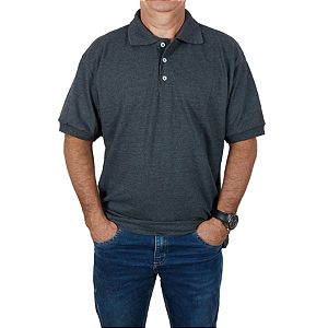 Polo masculina mescla preto