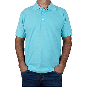 Polo masculina azul claro piquet
