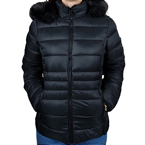Jaqueta Puffer Feminina Preta