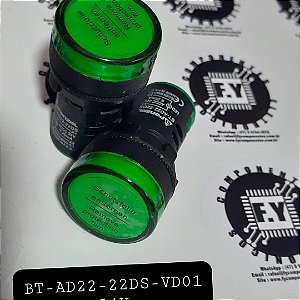 SINALEIROS LED 22mm 24V AC/DC VERDE