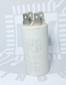 CAPACITOR PERMANENTE 6UF X 440 VAC COM TERMINAIS