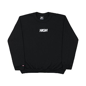 MOLETOM HIGH CREWNECK LOGO BLACK