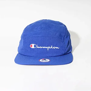 BONÉ CHAMPION FIVE PANEL MICRO MINI SCRIPT BLUE