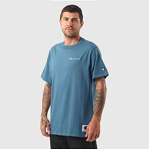 CAMISETA CHAMPION LIFE MINI SCRIPT EMB TWILIGHT TEAL